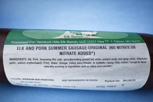 Elk No Nitrate Summer Sausage - Original