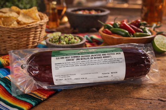 Elk No Nitrate Summer Sausage with Jalapeno and Pepper Jack Cheese