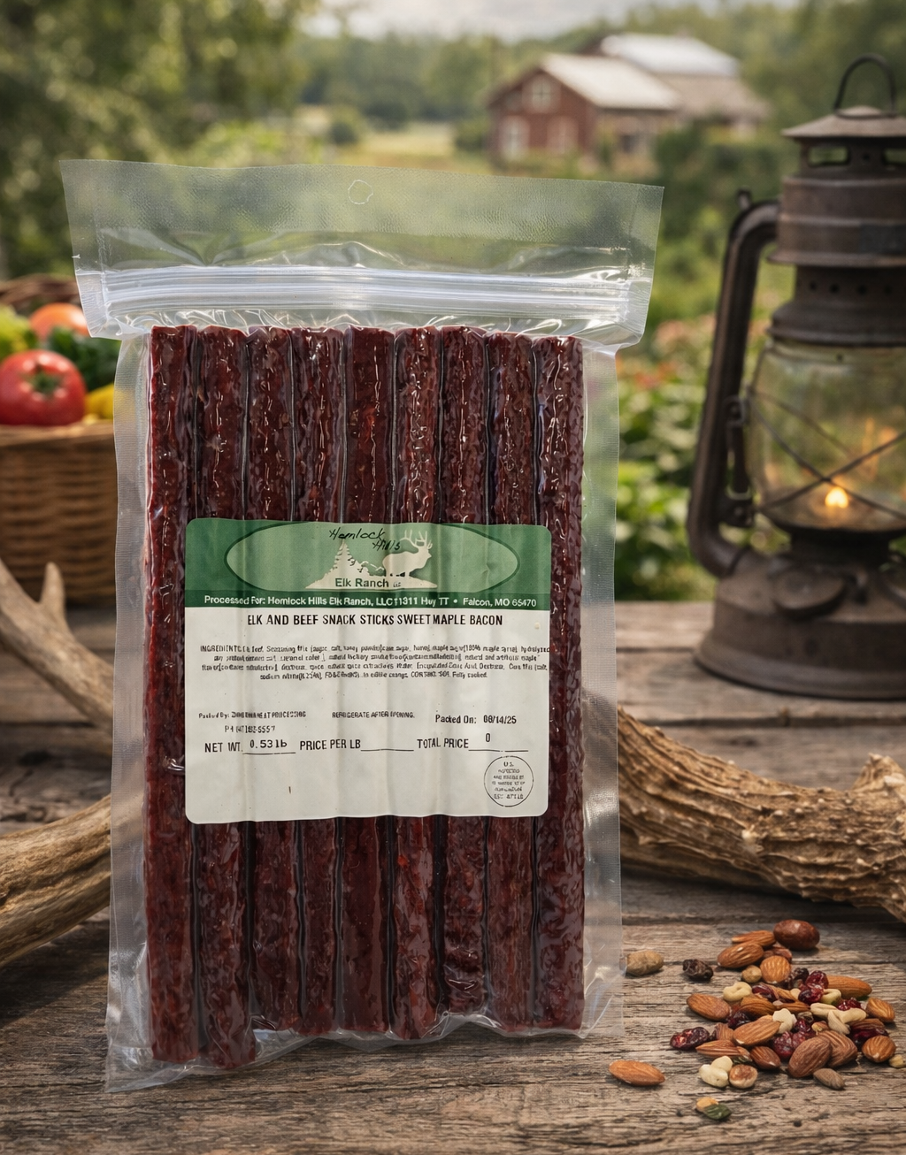 Elk Snack Sticks - Sweet Maple & Bacon Flavor