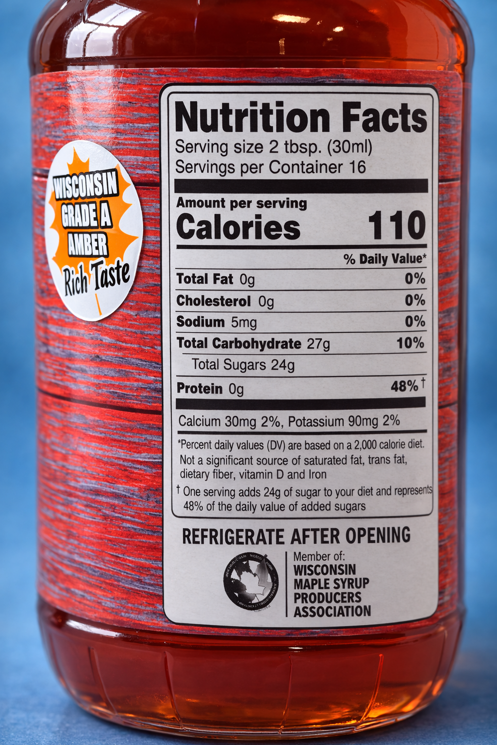 100% Pure Wisconsin Maple Syrup - Glass Jar