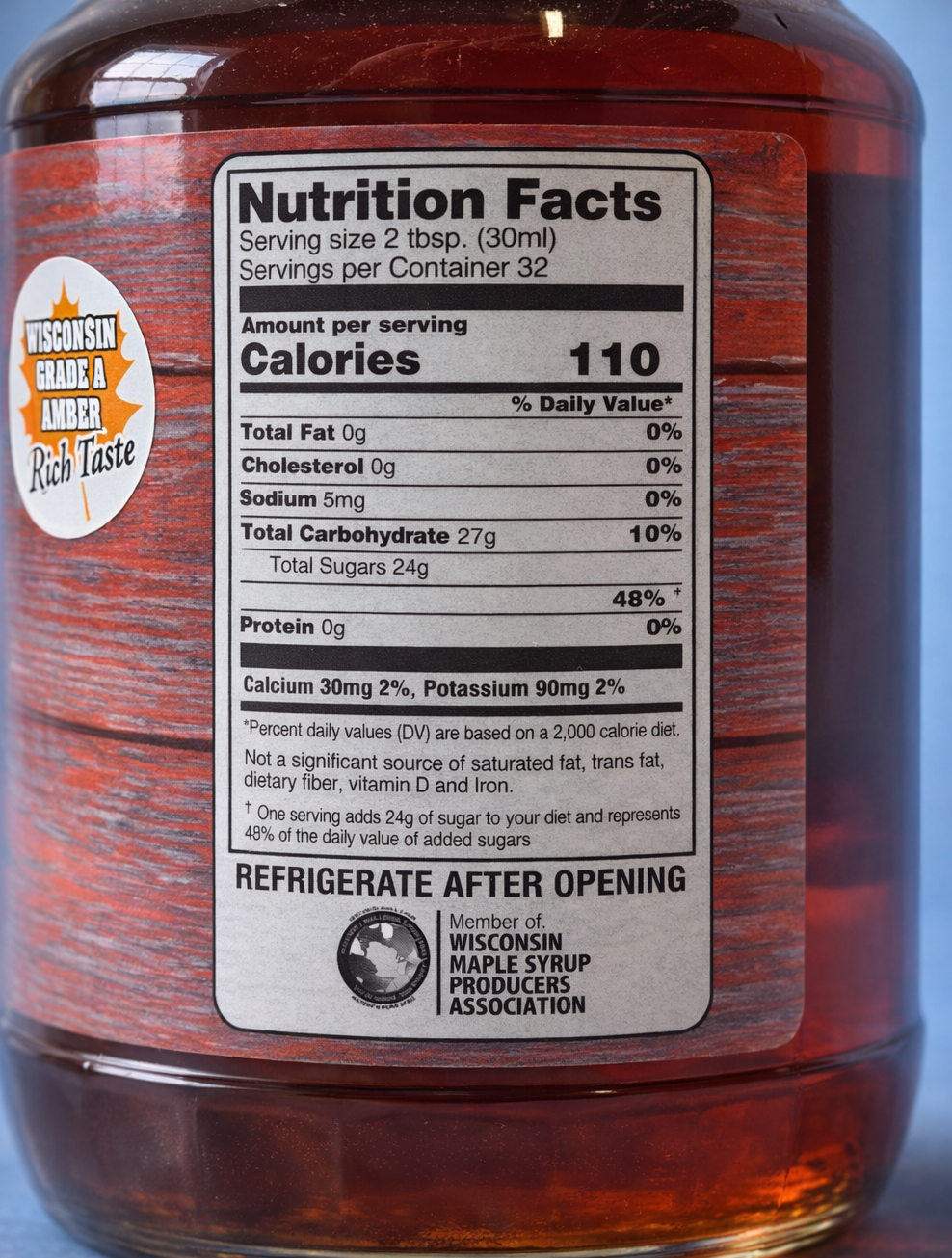 100% Pure Wisconsin Maple Syrup - Glass Jar